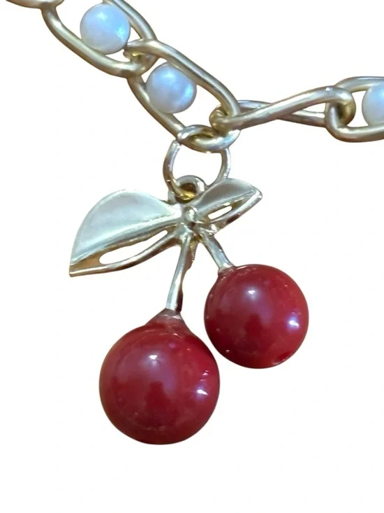 Made by YOLO Gold-Tone Handbag Charm Set of 3 w/ Cherry, Purses & Bee Charms - Picture 9 of 9